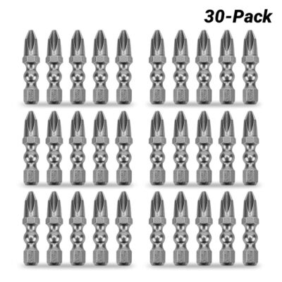 Xtorque X30PCPH2 Platinum 30-Pack PH2 30mm Phillips Head Impact Ball Bits - MADE IN JAPAN