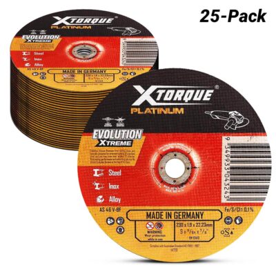 Xtorque XPI230D-25 Platinum 25-Pack 230mm (9") 1.9mm Platinum Inox Cutting Disc - MADE IN GERMANY
