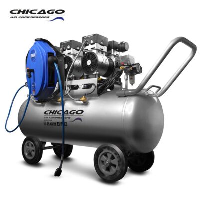 Chicago Air HUSH100-H Silenced 100L Air Compressor with 16m Puma hose