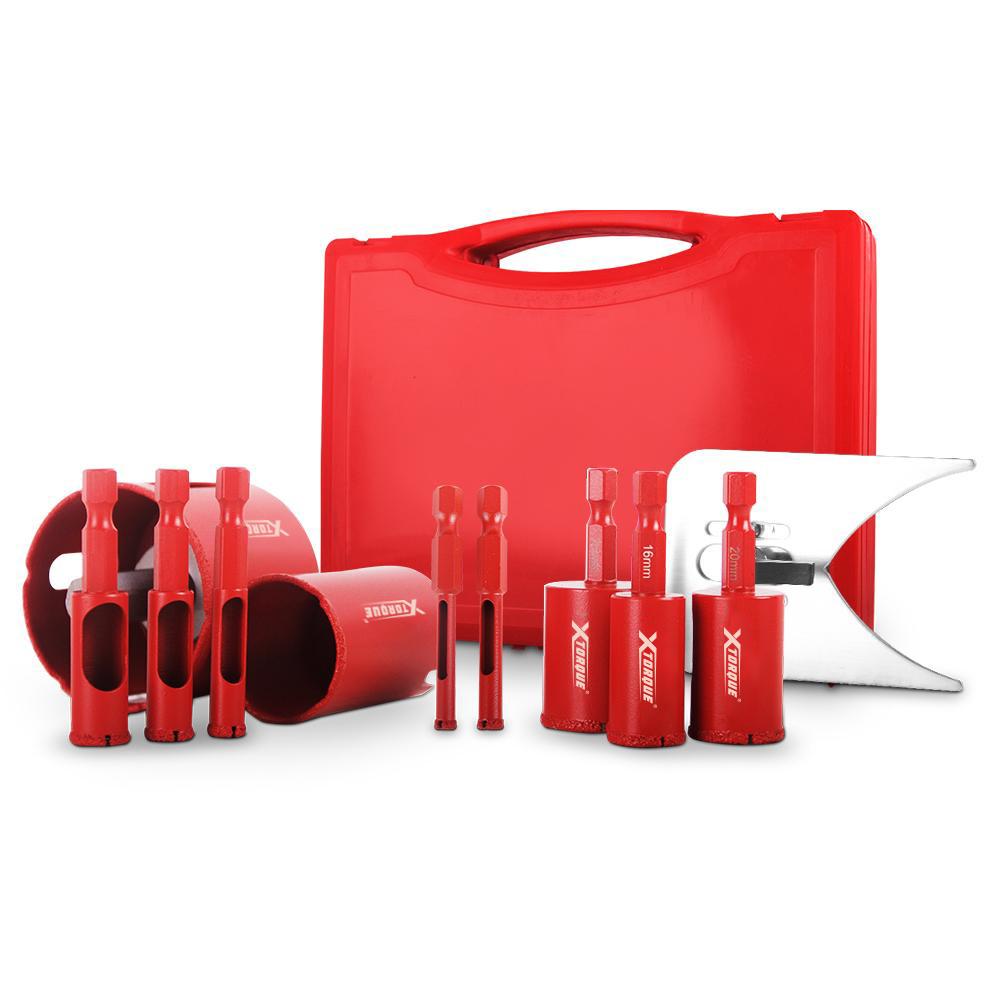 Xtorque XTO12DS 12pce Diamond Grit Hole Saw Set Kit