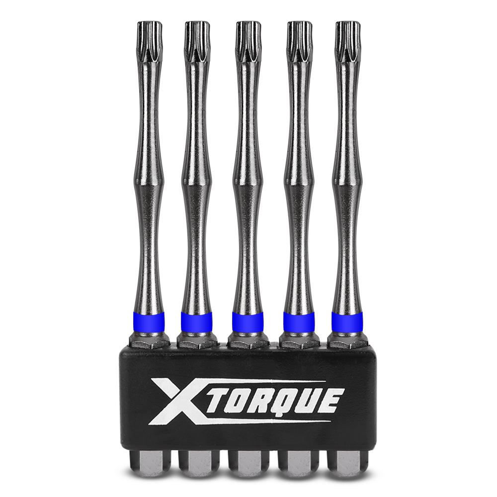 Xtorque 5PKTA1575 TORX15 75mm Tamperproof Torx Head Torsion Driver Bit - 5 Pack