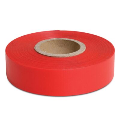 Dy-Mark 47760122 25mm x 100mm Survey Flagging Tape - Glo Red