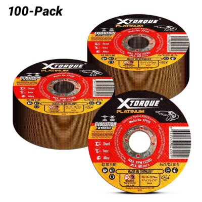 Xtorque XPI115-100 Platinum 100-Pack 115mm (4.5") 1.0mm Platinum Inox Cutting Disc - MADE IN GERMANY