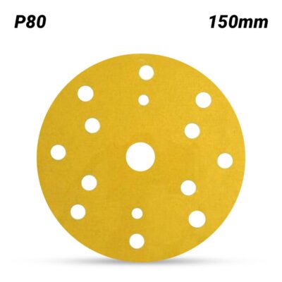 3M 7000034344 (GC801018166) 150mm (6") Hookit 255P P80 Gold Paper Disc