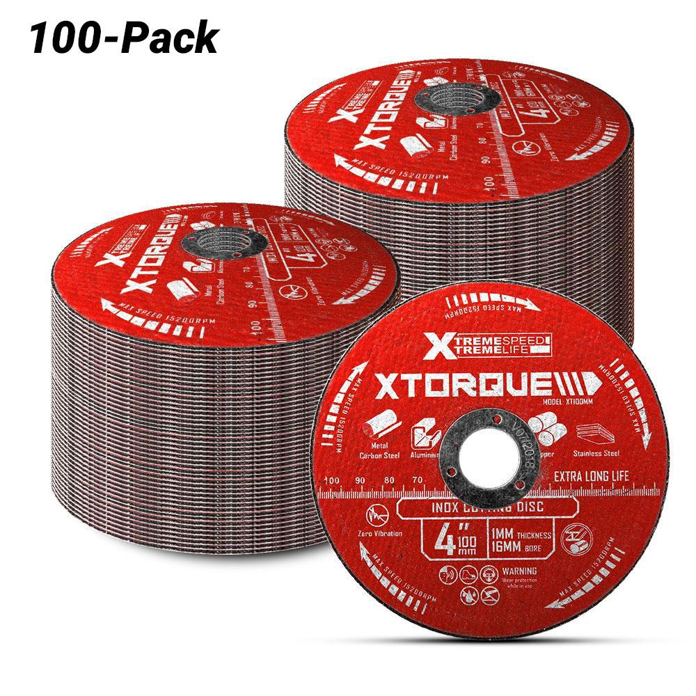 Xtorque XIN100-100 100-Pack 100mm (4") Metal Cutting Discs