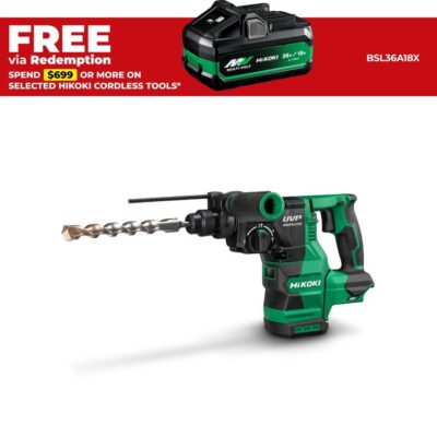 HiKOKI DH3628DA(H4Z) 36V Li-ion Cordless Brushless SDS Plus Rotary Hammer - Skin Only
