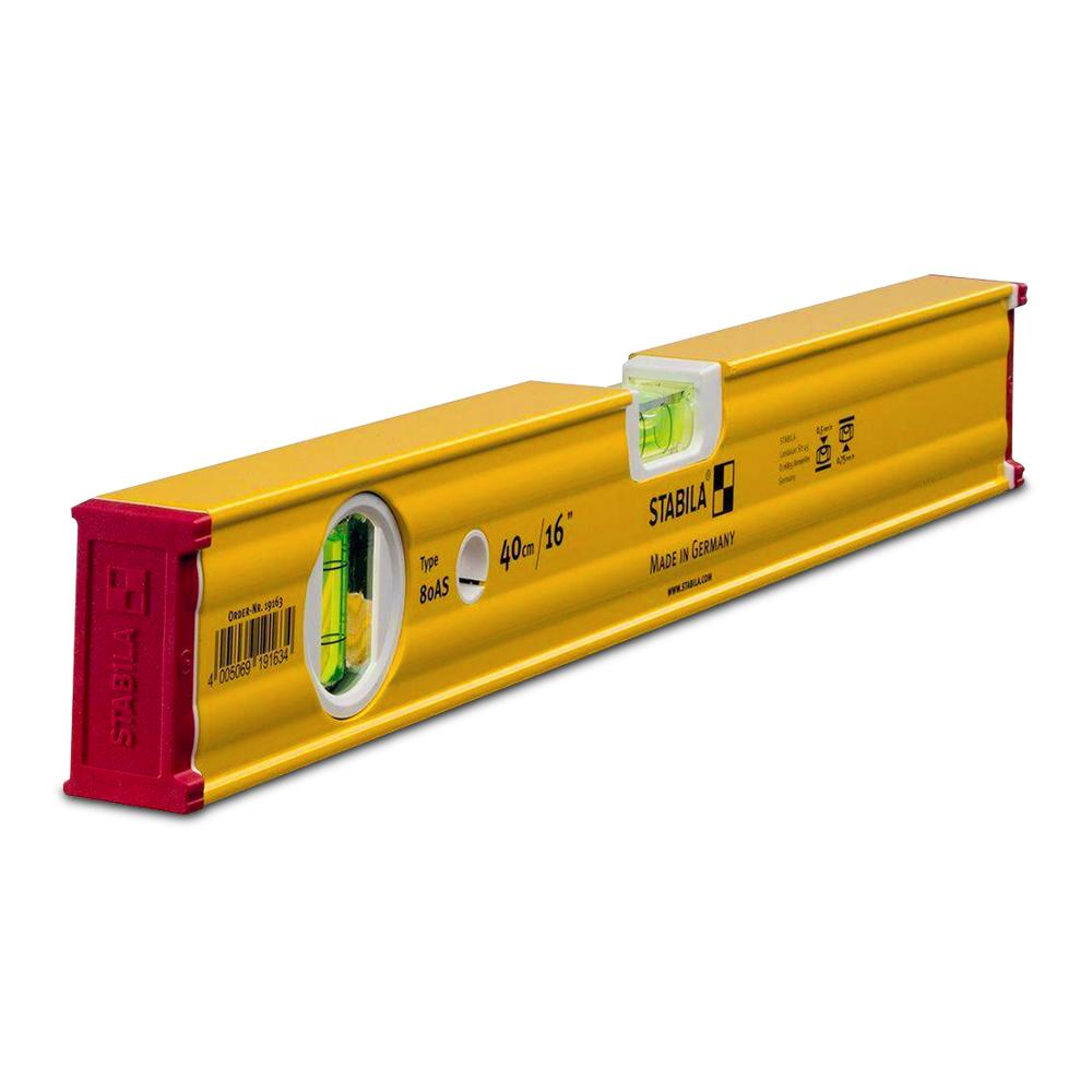 Stabila 80ASM/40 400mm (16") 2 Vial Magnetic Ribbed Box Frame Spirit Level