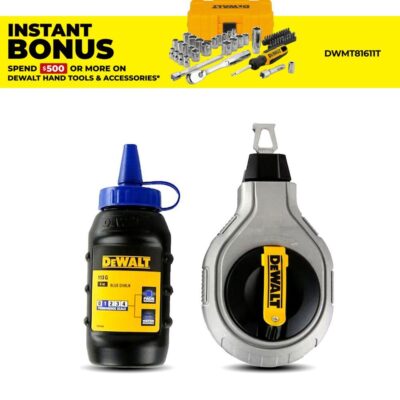 DeWalt DWHT47425-9 30m 6:1 Chalk Reel & Blue Chalk Reel Kit