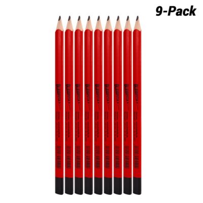 Bleispitz 0396 9-Pack 7B 240mm Triangular Red Multigraph Pencils - MADE IN EUROPE