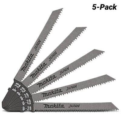 Makita A-80391 63mm x 16TPI HSS Jigsaw Blade Bayonet B-28 for Cutting Wood & PVC - 5 Pack
