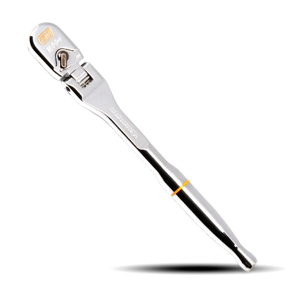 GEARWRENCH 81012XP 1/4" Drive 120XP Full Polish Chrome Flex Head Teardrop Ratchet 7"
