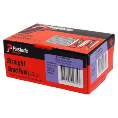 Paslode B20632 3000 Pack 65mm 16 Gauge Galvanised Brad Nails with Fuel