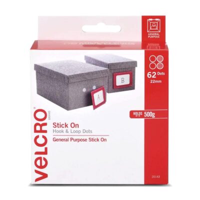 Velcro 42717 62-Pack 22mm White General Purpose Stick-On Hook & Loop Dots