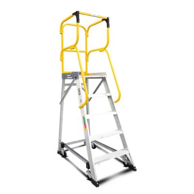 Bailey FS13876 5 Step 1.4m 150kg Aluminium Industrial Order Picking Platform Ladder