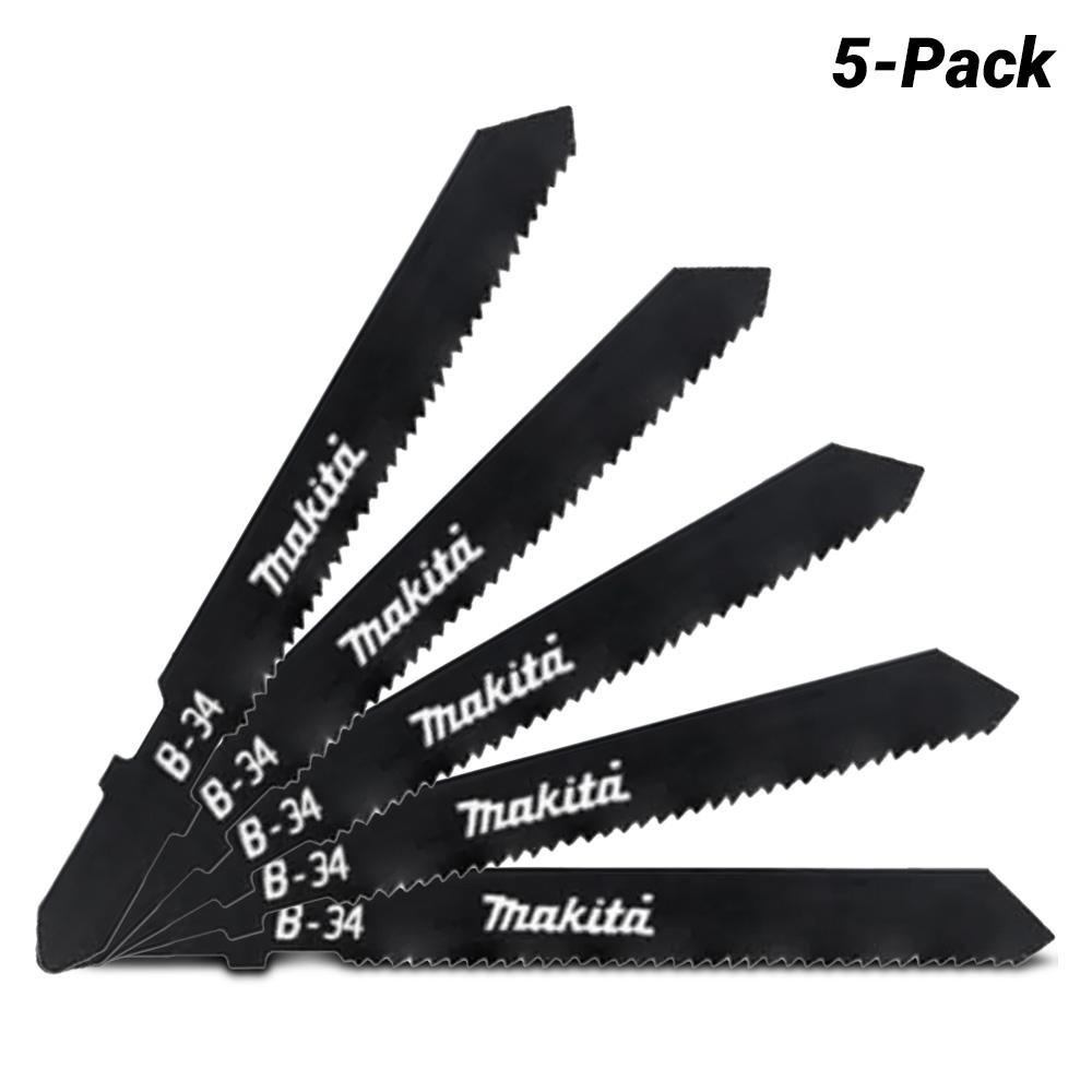 Makita B-10453 76mm x 18TPI HSS Jigsaw Blade Bayonet B-34 for Cutting Metal - 5 Pack