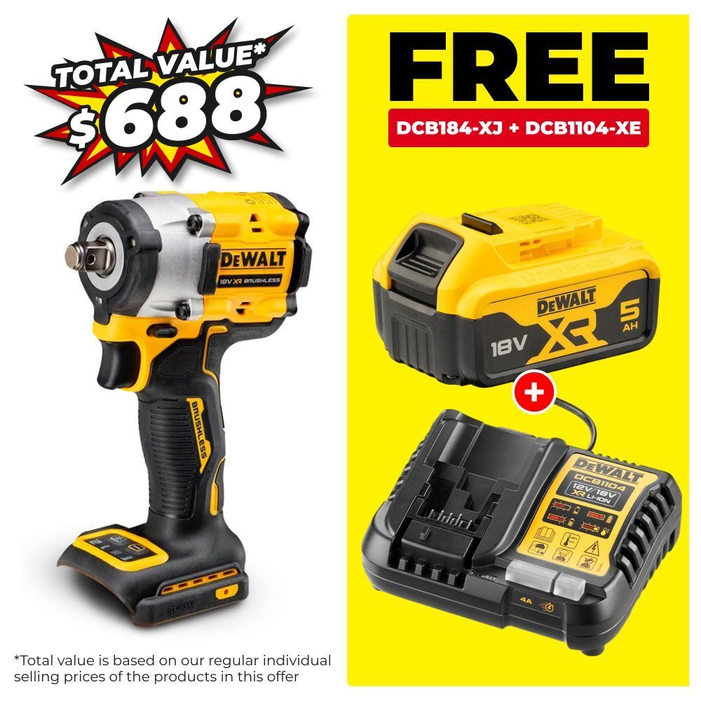 DeWalt DCF921N-XJ 18V XR Cordless Brushless 1/2" Hog Ring Impact Wrench - Skin Only