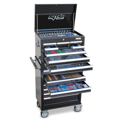 SP Tools SP50165X 625pce Metric/SAE Tool Kit in 15 Drawer Custom Series Roller Cabinet & Tool Box with EVA Foam Trays