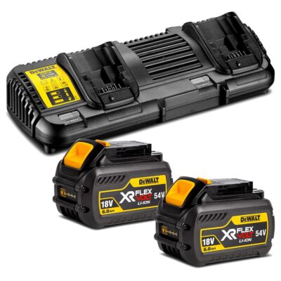 DeWalt DCB132T2-XE 18V-54V Flexvolt Battery Dual Port Charger & 6.0Ah Batteries DCB546-XE