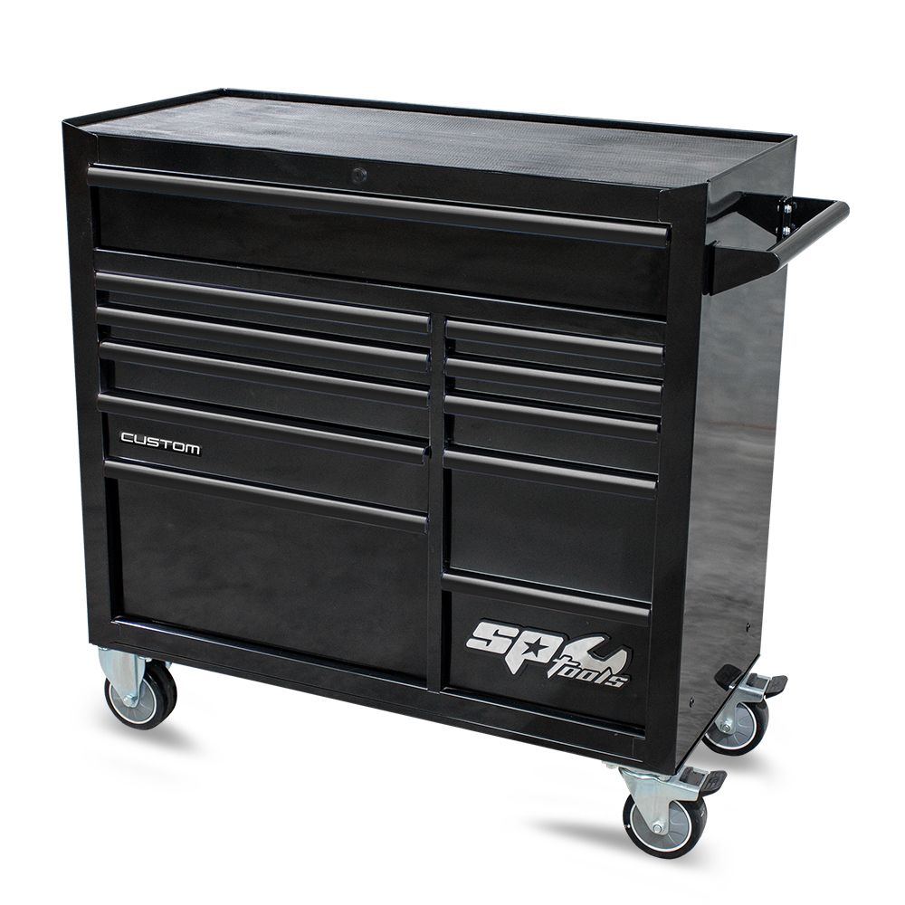 SP Tools SP40165BK 11 Drawer Custom Series Roller Cabinet - Black