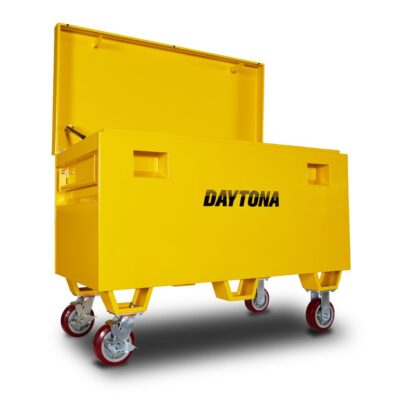 Daytona B700-W 1219 x 610 x 700mm Yellow Steel Site Box With Caster Wheels
