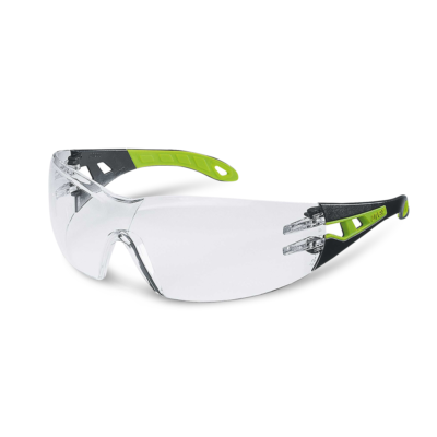 Uvex 9192-305 Protective Eyewear Black/Green Frame Clear HCAF Glasses
