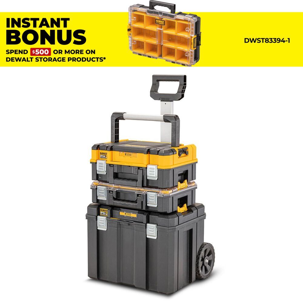 DeWalt DWST83411-1 TSTAK 2.0 3-in-1 Stackable Storage Tool Box System