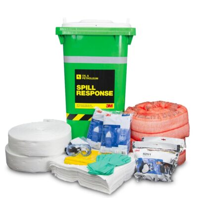 3M 7012883891 (AT010575143) 190L Oil & Petroleum Sorbent Spill Kit Wheelie Bin