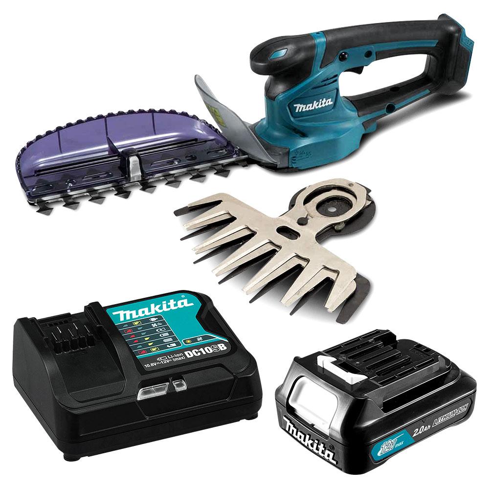Makita UH201DSAX 12V 2.0Ah Max Li-ion CXT Cordless Hedge Trimmer with Grass Shear Combo Kit