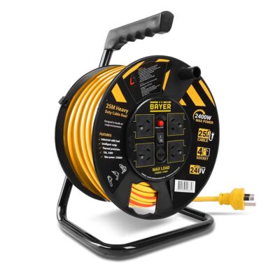 Bayer B25E 25m x 1.0mm² 10A 4 Socket Heavy Duty Cable Reel
