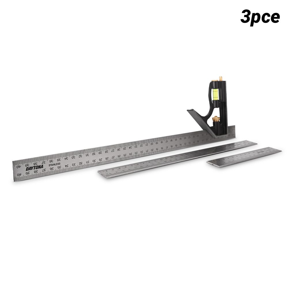 Daytona DCSS3P 3pce 150mm (6"), 300mm (12") & 400mm (16") Combination Square Set