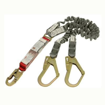 3M 7012886191 (70007926879) 3M™ PROTECTA® Shock Absorbing Elasticated Webbing Lanyard - Double Tail AE529EY/5AU, Red/Grey, 1 EA/Case