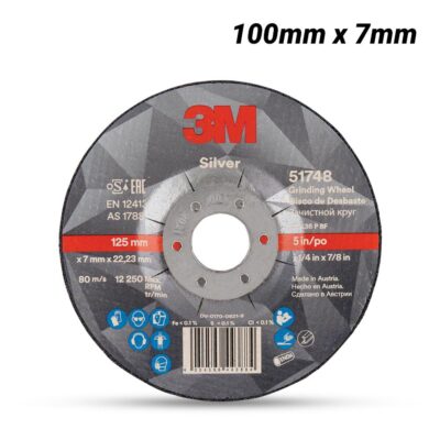 3M 7100141123 (UU009014893) 100mm x 7mm Silver Rigid Grinding Wheel