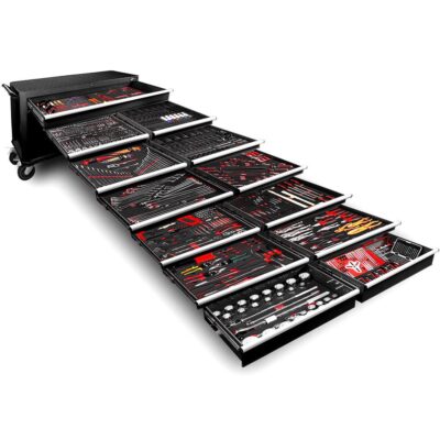 Daytona D1200PSB 1200pce Mechanical Tool Set with 53" 13 Drawer Black Roller Cabinet Tool Trolley