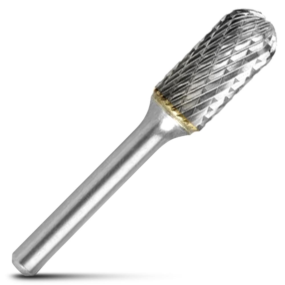 Bordo 6400-95072 1/2" x 1" 1/4" Shank Tungsten Carbide SC-5 Cylindrical Ball Nose Double Cut Burr
