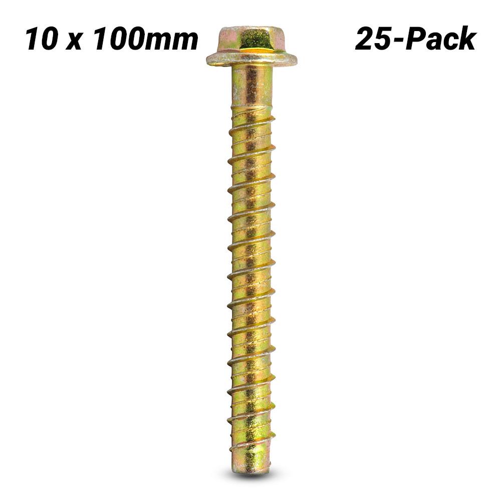 Ramset AS10100W 25-Pack 10 x 100mm Zinc Plated WERCS AnkaScrew Screw-In Anchors