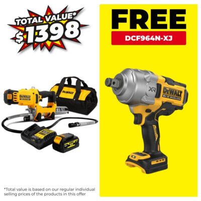 DeWalt DCGG581P1G-XE 18V 5.0Ah XR Li-ion Cordless 2-Speed Grease Gun Combo Kit