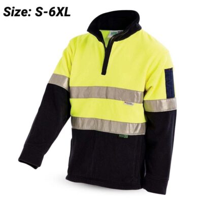 Workit Workwear 3501YN 2-Tone Yellow/Navy Hi-Vis 1/4 Zip Taped Polar Fleece Jumper
