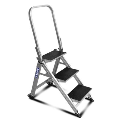 Bailey FS13751 3 Step 150kg Aluminium Industrial Platform Step Ladder With Safety Rail