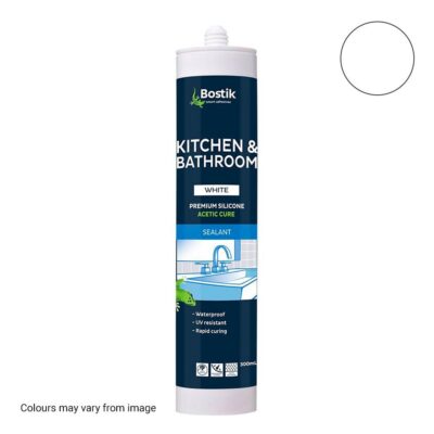 Bostik 30804571 300ml Kitchen & Bathroom Acetic Cure Wet Area Silicone - White