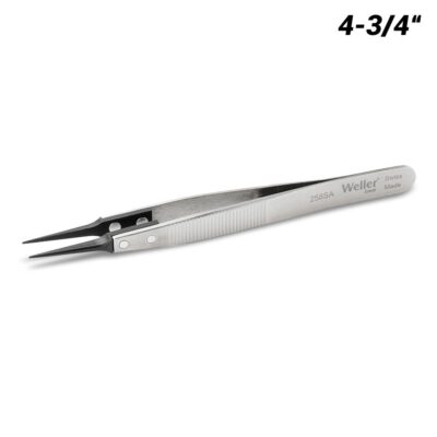 Weller 258SA 4-3/4" Pointed Synthetic Tip Precision Tweezers for Secure Handling