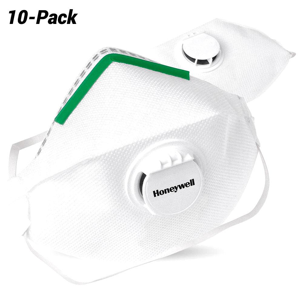 Honeywell 1007720-10PK 10-Pack Flat Fold P2 Valved Safety Mask Respirator