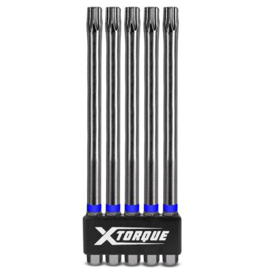 Xtorque 5PKTA40150 TORX40 150mm Tamperproof Torx Head Torsion Driver Bit - 5 Pack