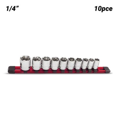 SP Tools SP33015 10pce 1/4" Drive X-Treme Grip SAE Socket Rail Set