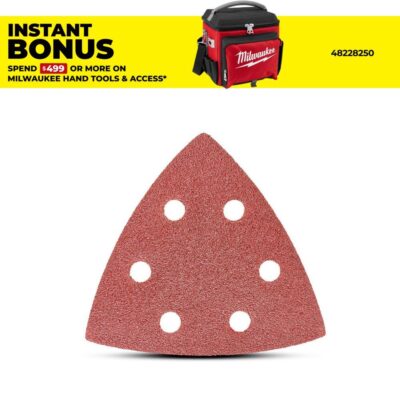 Milwaukee 48906072 6-Pack 89mm (3-1/2) Starlock 80 Grit Sanding Sheet