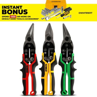 DeWalt DWHT14676 3-Pack Ergo Aviation Snip Set