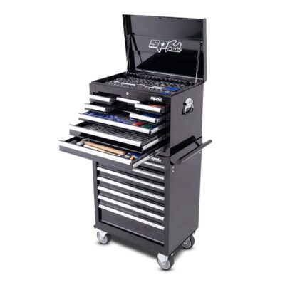 SP Tools SP50105 303pce Metric/SAE Tool Kit In 15 Drawer Custom Series Roller Cabinet & Tool Box