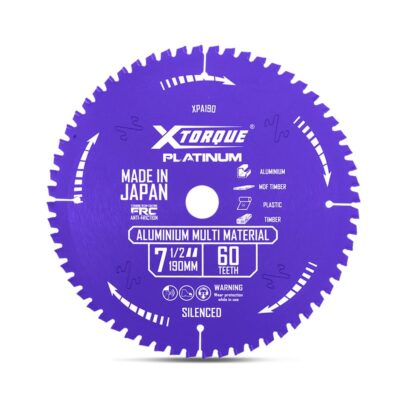 Xtorque XPA190 Platinum 190mm (7-1/2") 60-Teeth Aluminium Multi Material Carbide Tipped Saw Blade- MADE IN JAPAN