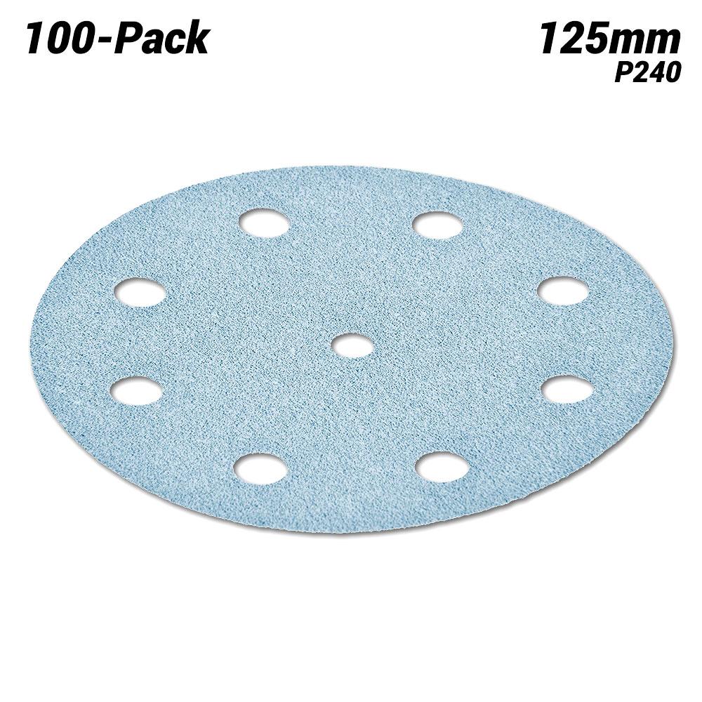 Festool STF D125/90 P240 GR/100x (497173) 100-Pack 125mm (5") 9 Hole P240 Grit Granat Abrasive Discs