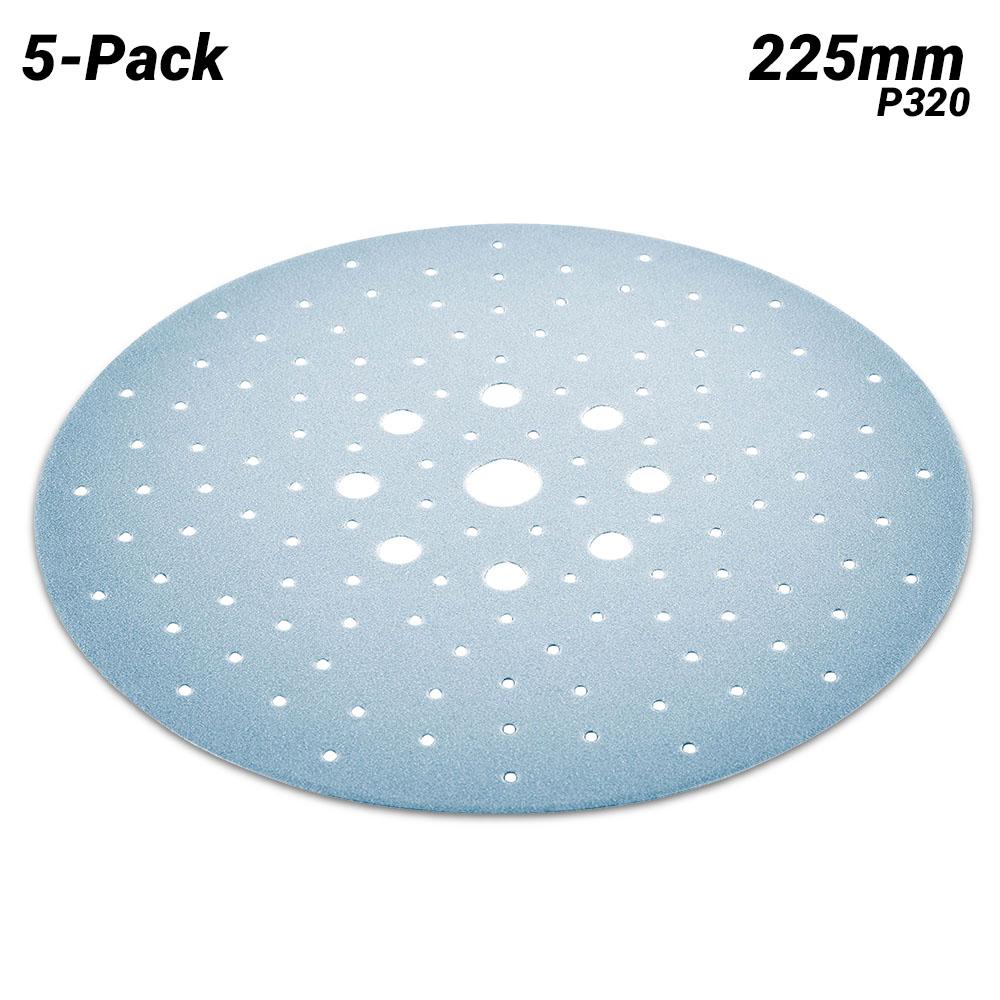 Festool STF D225/128 P320 GR/5 (205669) 5-Pack 225mm (8.8") 128 Hole Grit P320 Granat Abrasive Disc