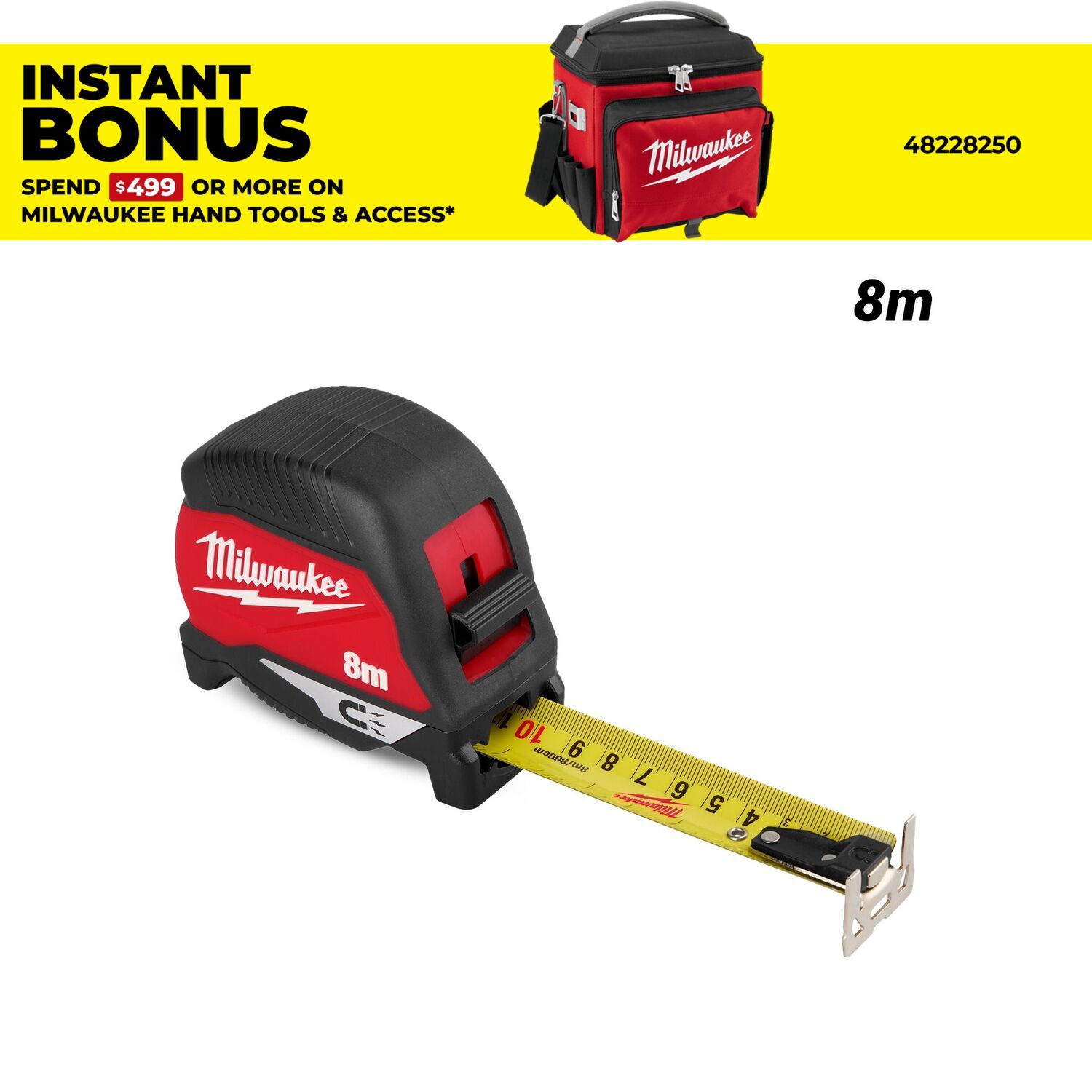 Milwaukee 4932498770T 8m Compact Magnetic Tape Measure